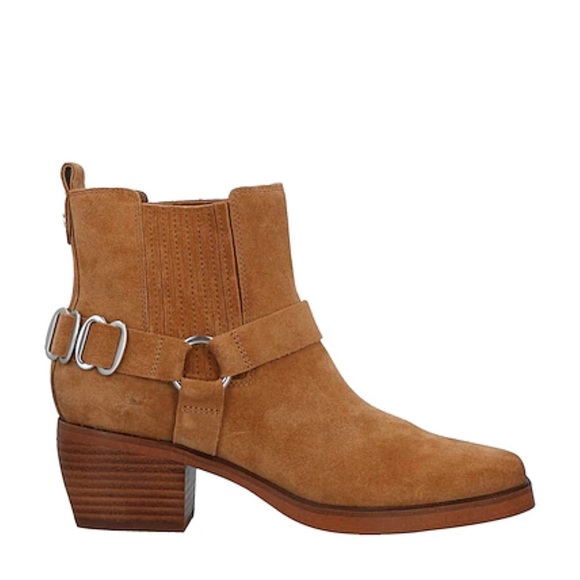 SAM EDELMAN Bellamie suede Leather Studded Harness Chelsea Moto boot size 6 $200 - Picture 5 of 15